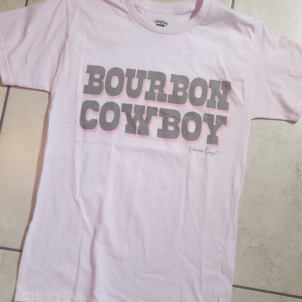Womens BOURBON COWBOY Pink T-Shirt